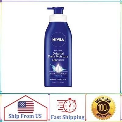 NIVEA Original Moisture Body Lotion with Vitamin E, 16.9 fl oz pump bottle
