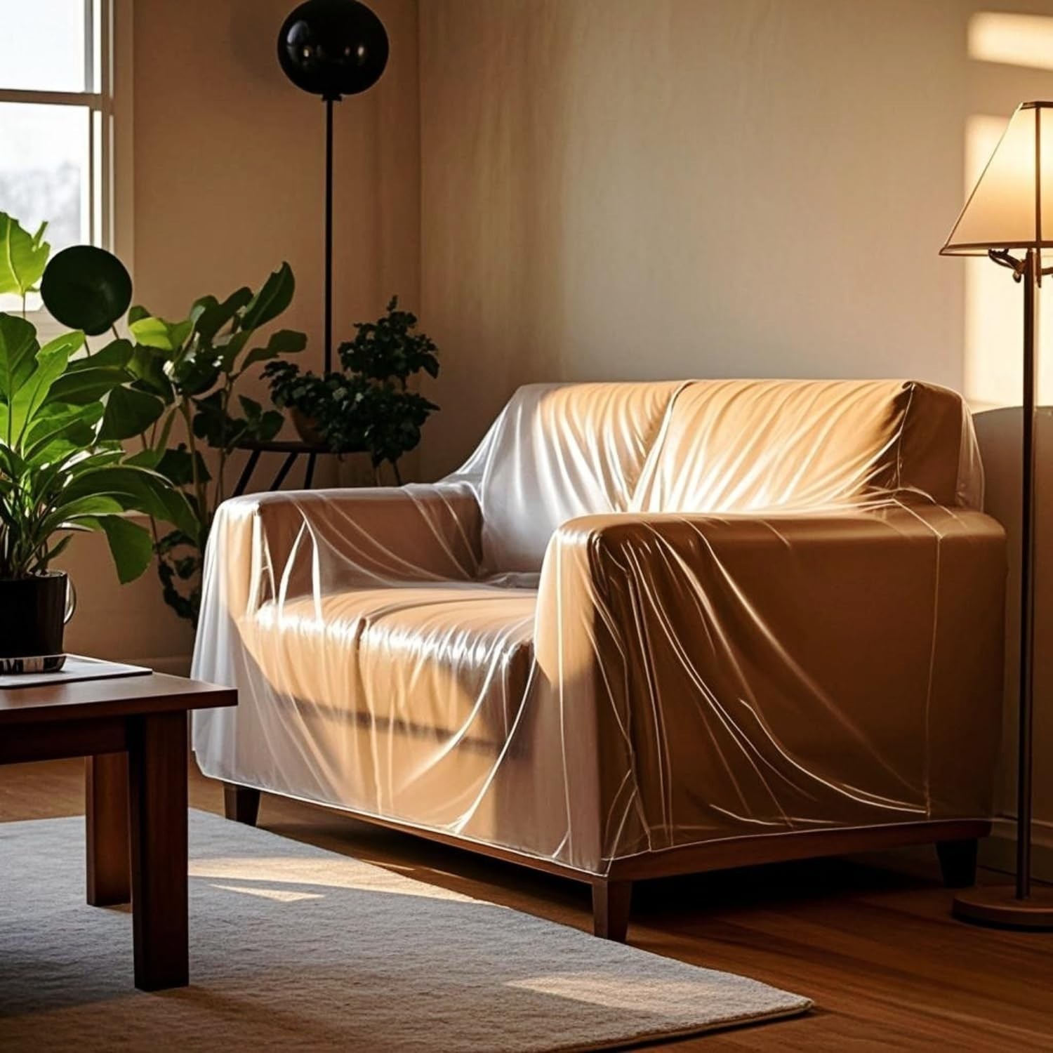 2-Pack Heavy Duty Chair Covers - Clear Waterproof Plastic for Moving & Storage