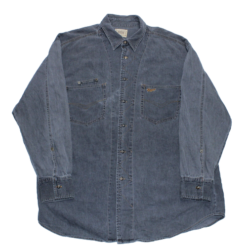 GUESS JEANS Western Spirit Soft Cotton Shirt Mens Relaxed Large Made in USA 90s - Picture 1 of 9