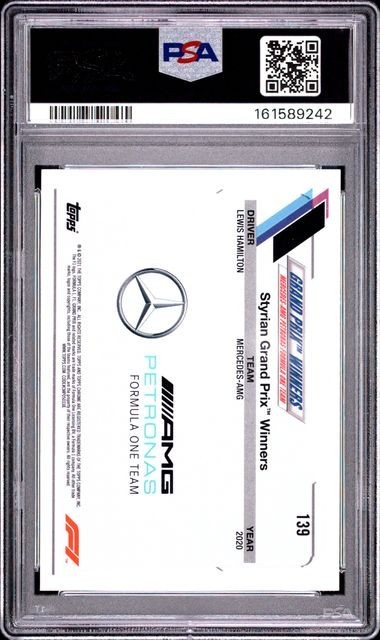 Lewis Hamilton 2021 Topps Chrome F1 SAPPHIRE EDITION #139 PSA 10 GEM MT view 2