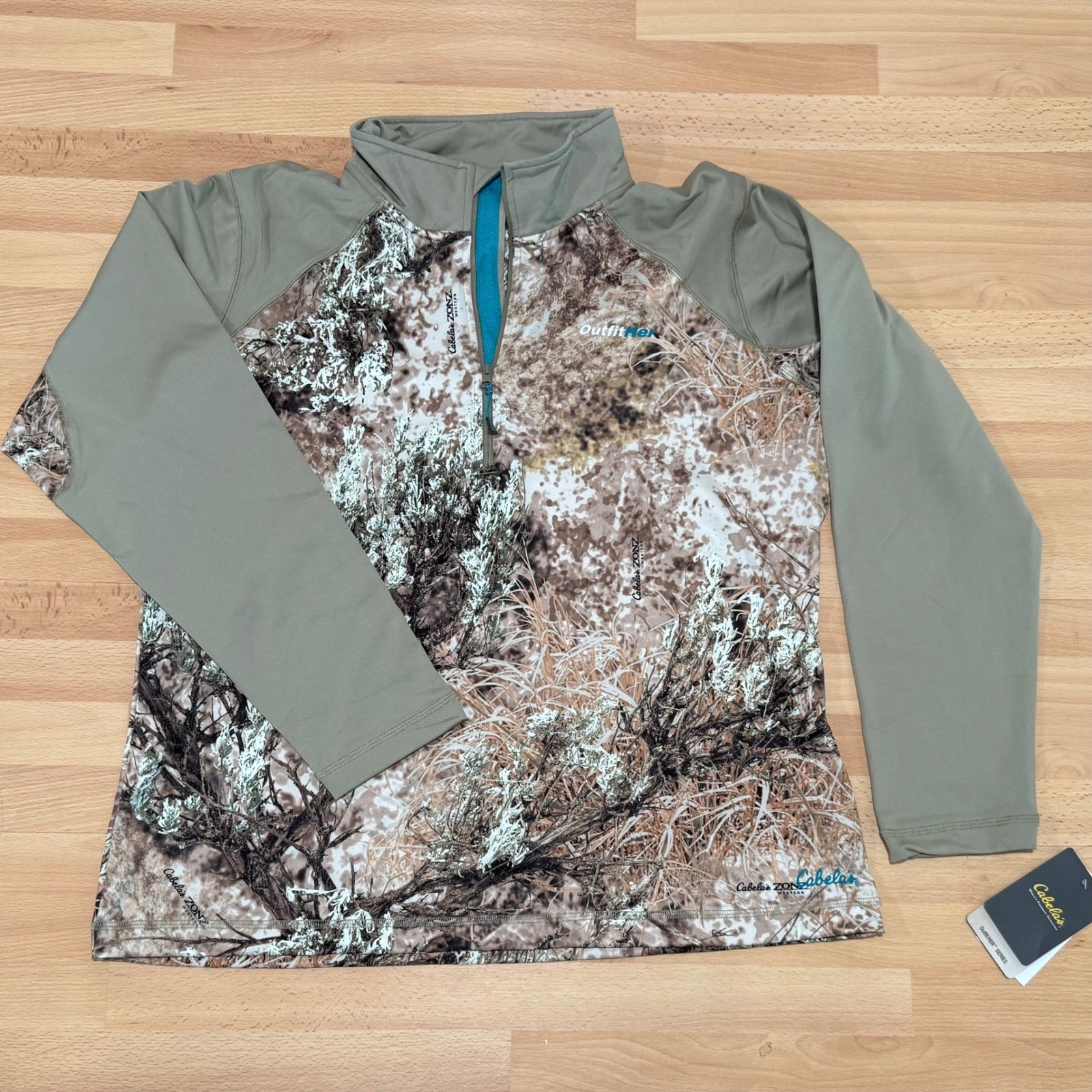 Cabelas OutfitHer Camuflado Cuarto Cremallera Pullover Top Ropa Activa Mujeres XL