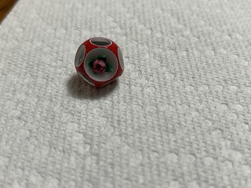 Unsigned John Gooderham Robert Parmer Style Paperweight Red Rose Button