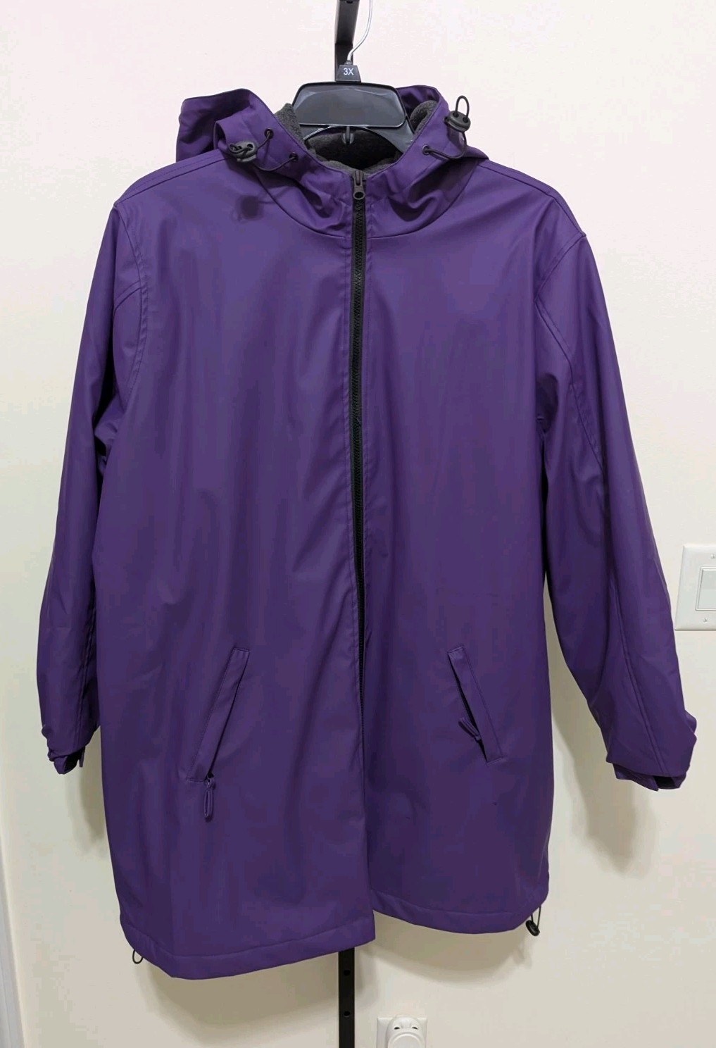 Fleece Lined Jacket Zip Pockets 1x