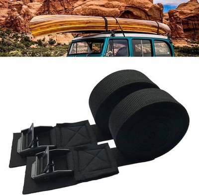 Lashing Straps with Buckles,Adjustable Kayak Tie Down Straps Padded Cam Buckle C