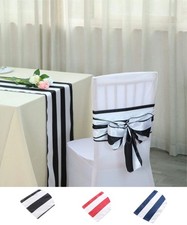 200 pcs Satin Stripe Chair Sashes Wedding Dinner Event Decorations Supplies
