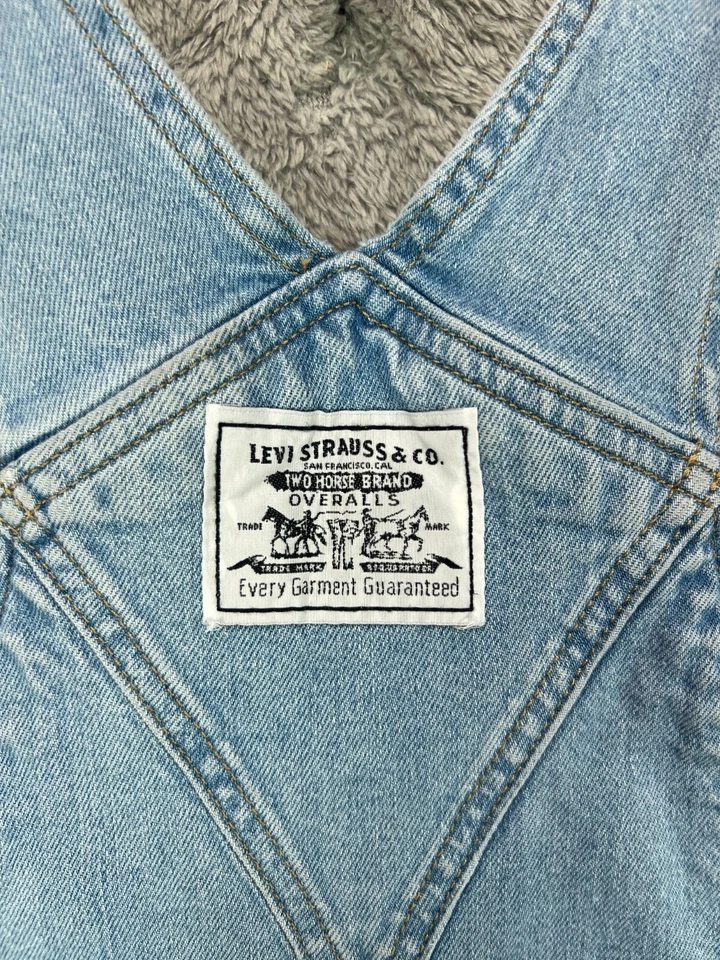 LEVIS Vintage Shortalls Denim Babero Mono Dos Caballos Marca Mujer Talla Grande 22W Foto 2 de 4