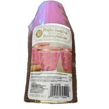 Pink & Gold Party Cups Fierce Flawless Fabulous 30 Plastic 9oz Tumblers Amscan