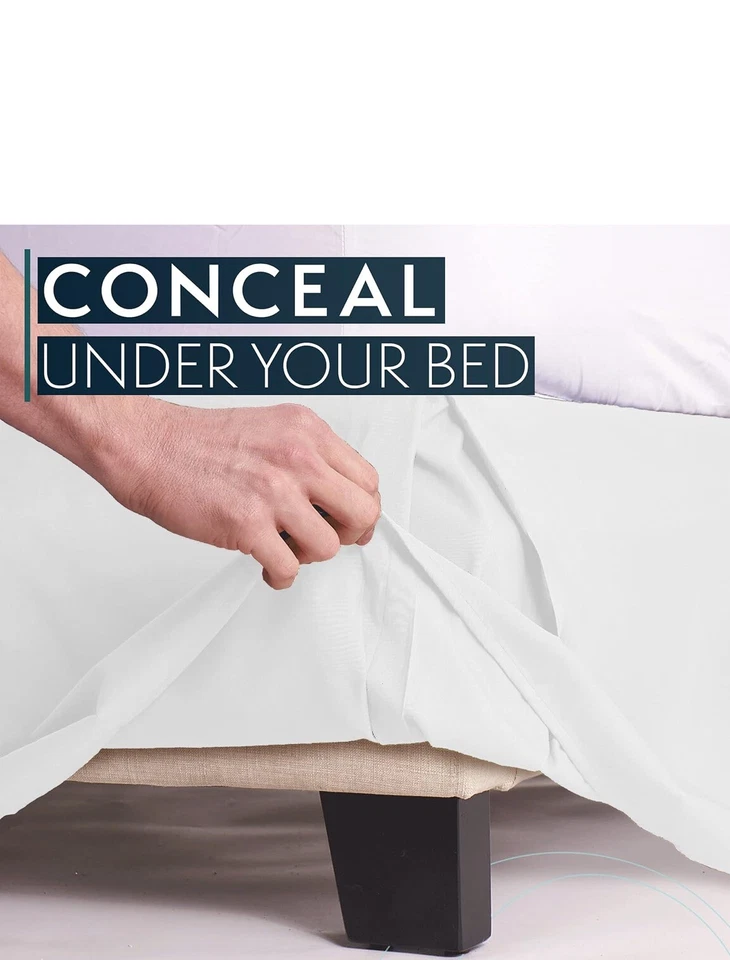 HC Collection Bed Skirt Full Bed Soft Microfiber Box Spring Cover 14" Inch Drop - Image 3 of 4