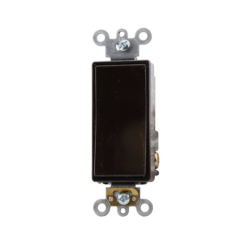 LEVITON 5621-2 DECORA PLUS ROCKER SWITCH, 1-POLE, AC, QUIET, SPEC GRADE, BROWN