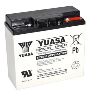 YUASA REC22-12I AGM-Akku 12V/22Ah ZYKLENFEST-HOCHWERTIG