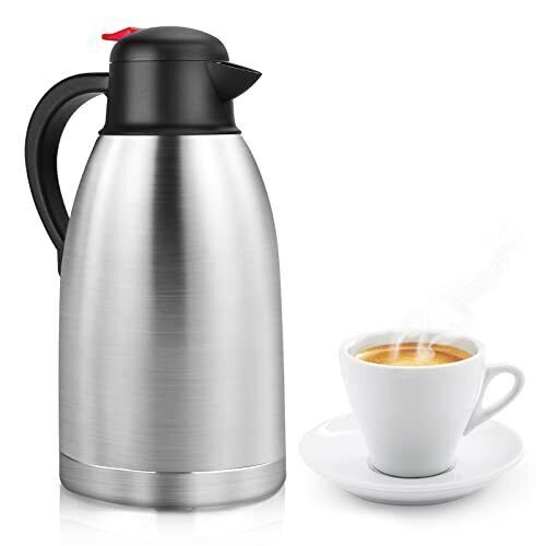 Thermosflasche Edelstahl 2L Thermoskanne Isolierflasche Isolierkanne Kaffeekanne - Bild 17 von 18