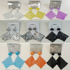 SU-013 Wholesale lot 9 pairs Mixed Style colorful Fashion Earrings US-SELLER