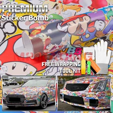 【Sticker Bomb】 Vinyl Wrap Decal Film Graffiti Cartoon JDM USDM Sheet DIY #206