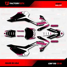 Black & Pink Crf110 Shift Racing Graphics kit fits Honda 2013-2018 decal 13-18