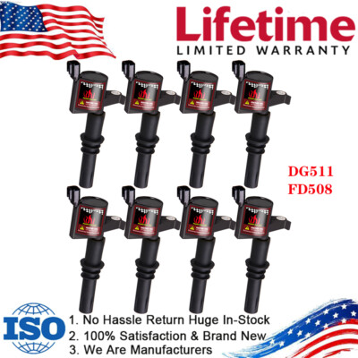 Set of 8 DG511 Ignition Coil and 8 Spark Plugs Ghana