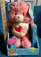 Vtg 2002 Care Bears NRFB Love-a-lot 13 Plush Bear W/ VHS. Discolored/Dusty