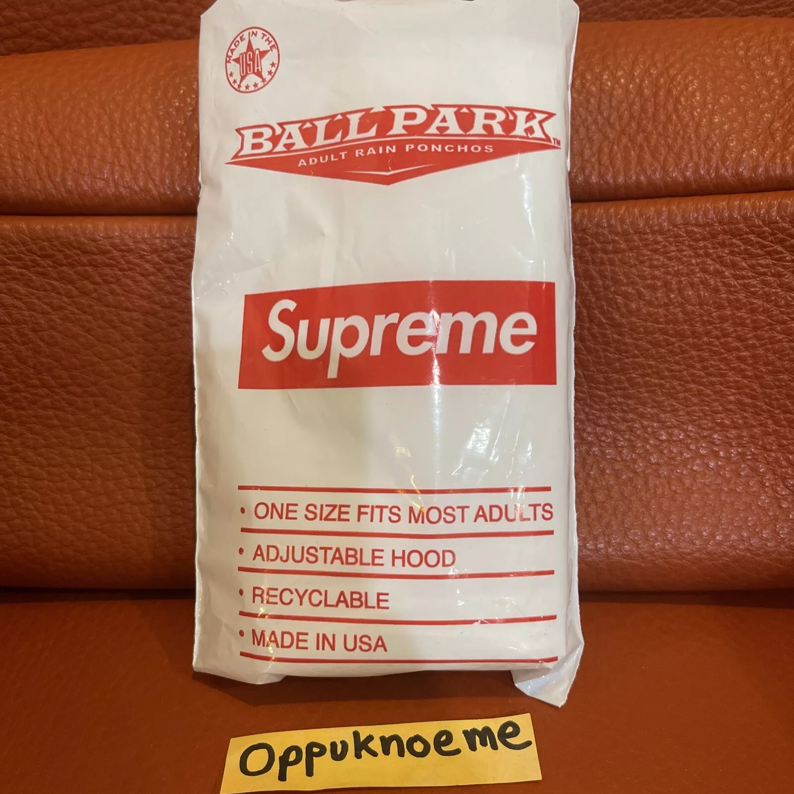 Poncho Supreme Ballpark blanc O/S SS20 Supreme New York 2020 flambant neuf