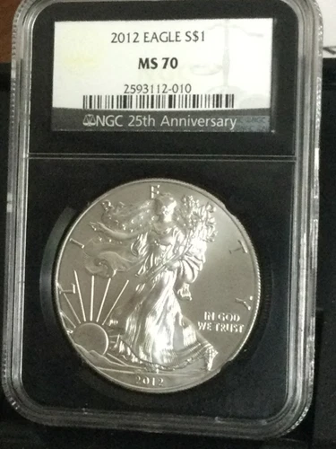 2012 AMERICAN SILVER EAGLE NGC MS70 “BLACK CORE RETRO HOLDER”