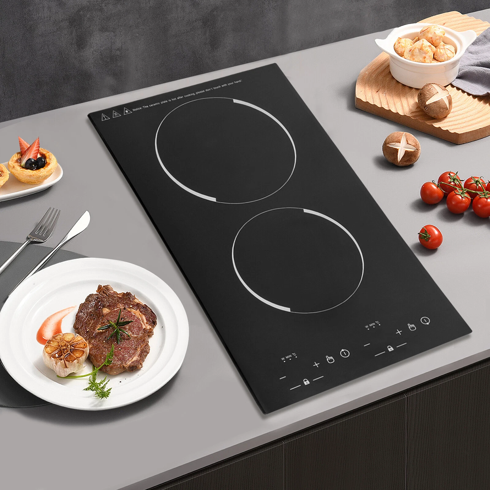4000W Portable Induction Cooktop Countertop Dual Cooker Burner Stove Hot Plate~