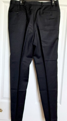 Zanella For Nordstrom Mens 32 100% Virgin Wool Black Dress Pants 30" Inseam - Picture 2 of 4