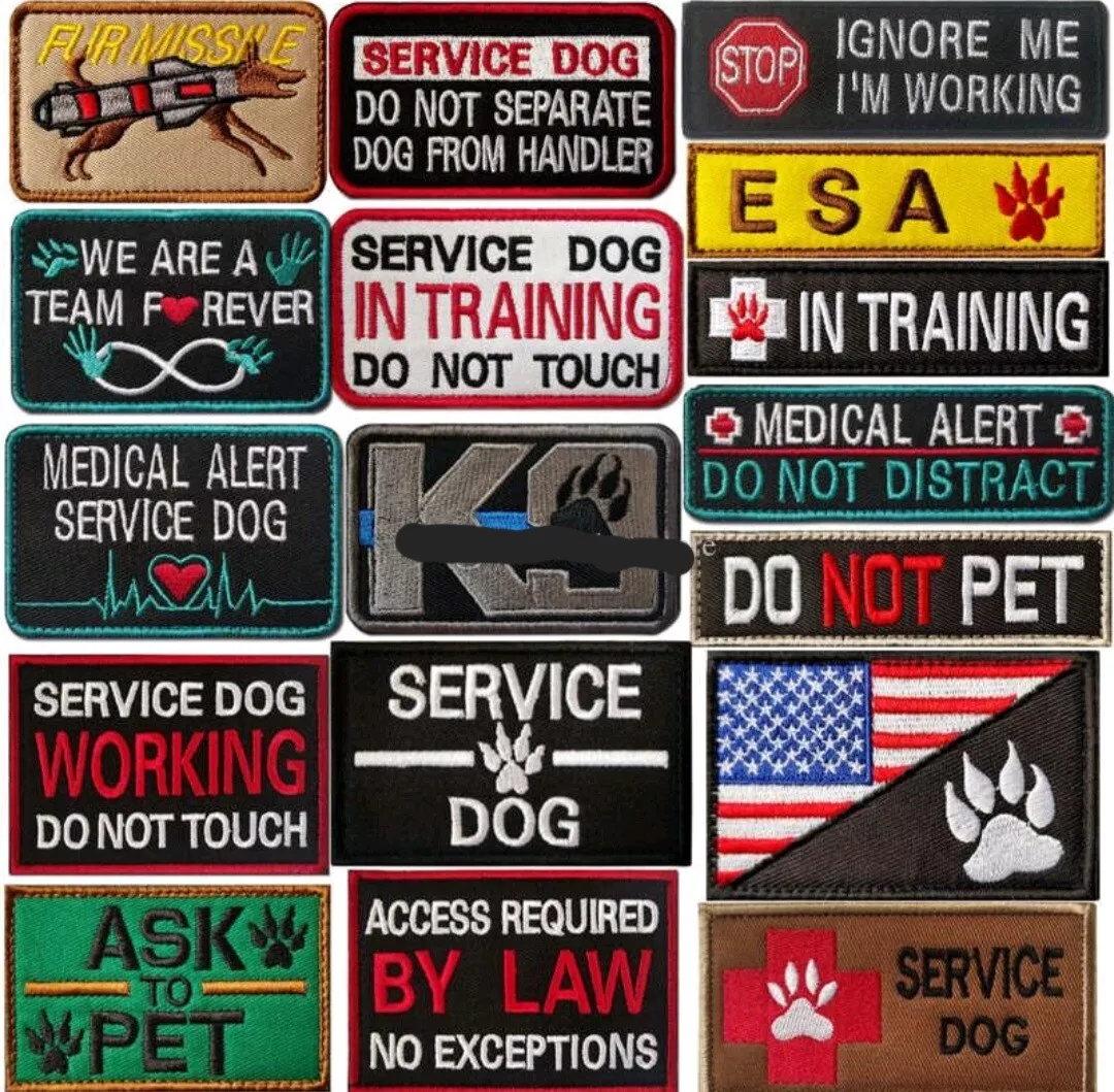 SERVICE DOG IN TRAINING DO NOT TOUCH Pet Supplies Safety Warning Patch  Vests/ Harnesses Emblem Embroidered Fastener Hook & Loop Patch