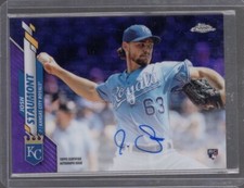 2020 Topps Chrome Rookie Autographs Purple Refractors #RAJS Josh Staumont 87/250
