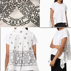SACAI Japan White/Black Laser Cut-Out Eyelets, A-Line, Woven Cotton Top/Tee 3/M