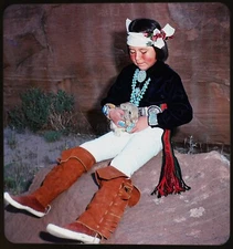 INDIAN Boy - stereo realist slide Paul Wing #260