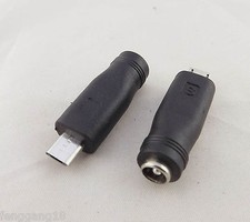 10x Micro USB 5 Pin Male To 5.5x 2.1mm Female DC Power Converter Charger Adapter