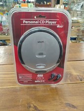 Slick CD-566 Portable Compact CD Player NEW - Silver Black w/Earbuds