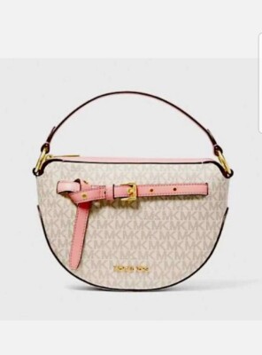 Michael Kors Emilia Medium Logo Shoulder Bag Satchel POWDER  BLUSHNEW $398.00 