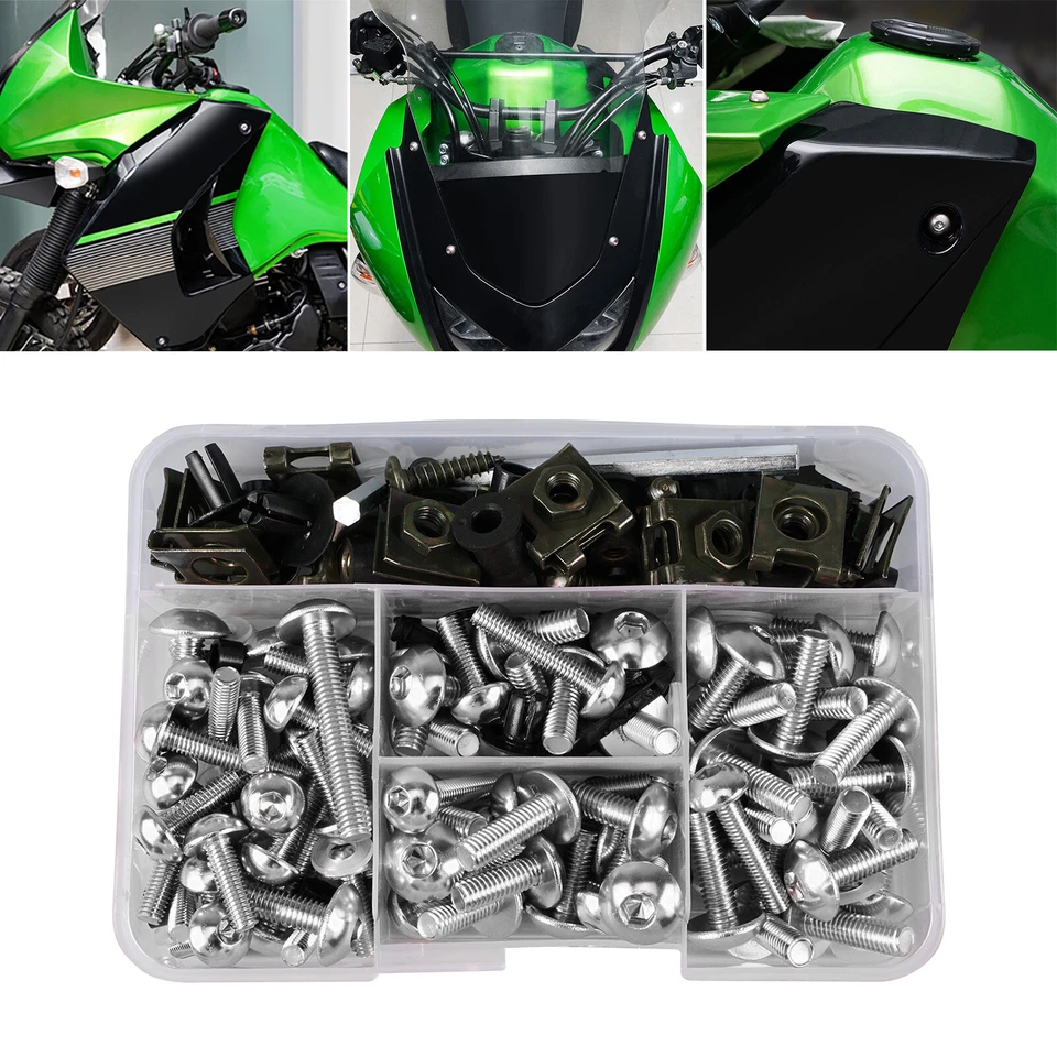 Kit de tornillos de perno de carenado 155x para Kawasaki KLR250 KLR650 / Zephyr 550 750 / ER-6N Foto 2 de 4