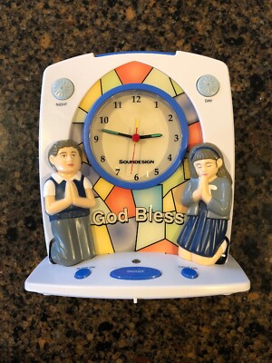 Soundesign 3128W God Bless Prayer Alarm Clock / Prays Scripture