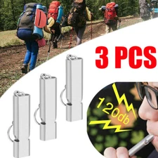 3 PCS 120db Outdoor Whistle Camping Hiking  Emergency Survival Key chain Whistle