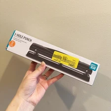 Pen+Gear 3-Hole Punch, 12 Sheet Capacity, Black