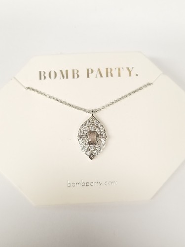 Bomb Party RBP3469 Necklace 'You Have the Power' Diamond CZ on Rhodium