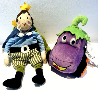 Ikea Sagoskatt Aubergine Rennwagen & KVACK Prinz und Frosch weiche Plüschtiere sehr guter Zustand
