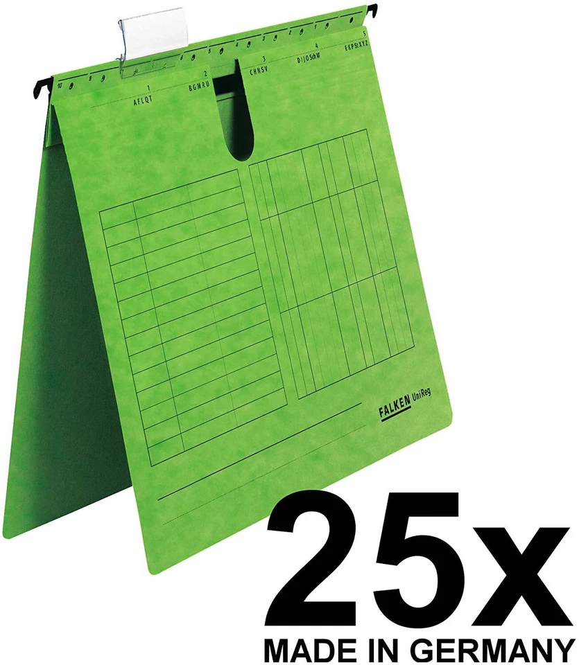 Original Falken 25er Pack Hängehefter UniReg Kaufmännische Heftung 80002785 grün