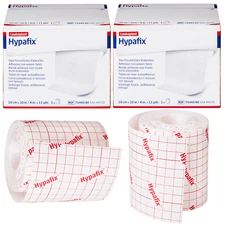New Leukoplast Hypafix Adhesive Non-Woven 4 in. x 10 yds - 2 Rolls (EXP 08/28)