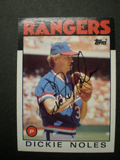 1986 TOPPS #388 NOLES RANGERS  signed