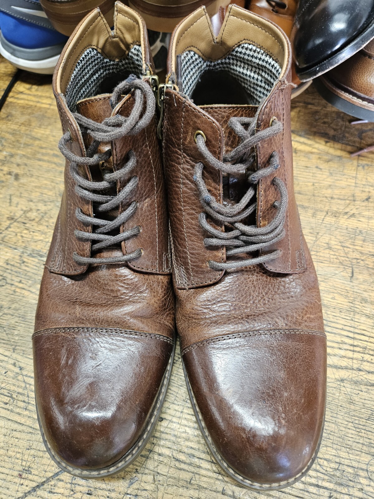 aston grey wingtip boots