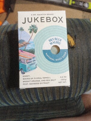 NIB Dr Squatch Jukebox ''sky Blue Malibu''' Bar Soap 4.5 Oz
