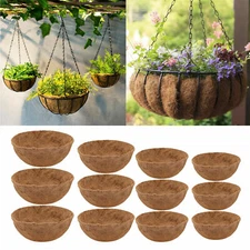 2Pcs Round Replacement Plant Basket Liners Coco Fiber Liner for Hanging Basket