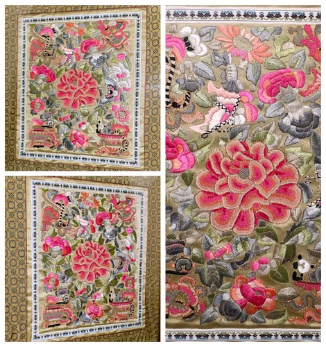 ANTQ Chinese SUZHOW Su Xiu 蘇繡 Padded Embroidery Forbidden Stitch Textile Panel - Picture 8 of 20