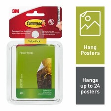 Image of Command Poster Strips Value Pack (48)-Damage Free Poster Picture Hanging Strips