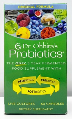 Dr. Ohhira's Probiotic Formula Prebiotics Postbiotic Live Cultures 60 Caps 01/28