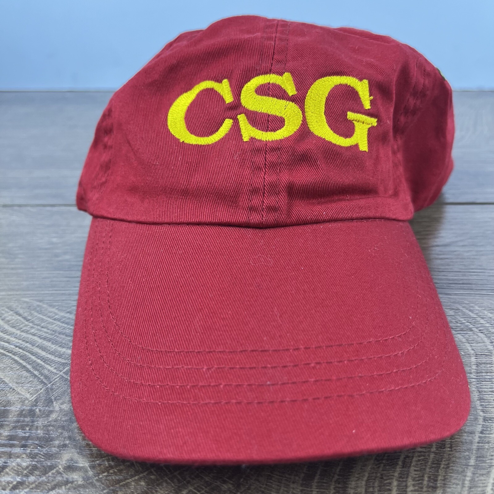CSG Baseball Hat Red Cap Adjustable Hat Red Adult Fit Hat