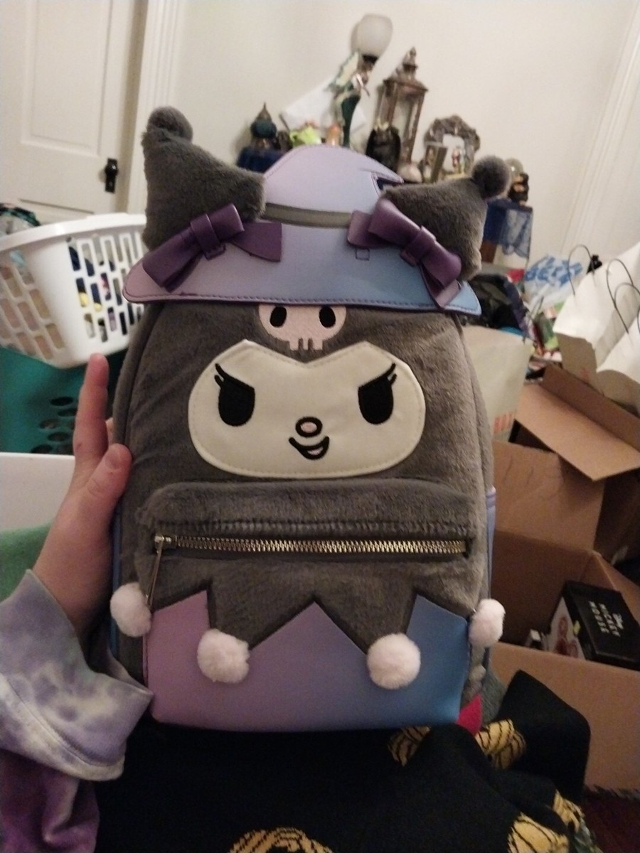 Her Universe Kuromi Witch Halloween Fuzzy Mini Backpack  display picture 1