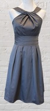 Silver Gray A Line Halter Babydoll Prom Event Cocktail Dress S 2 Garden Party