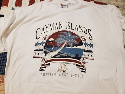 Vintage 90s Cayman Islands BWI White T Shirt Adult Size Vintage 90s Cayman Islands BWI White T Shirt Adult Size
